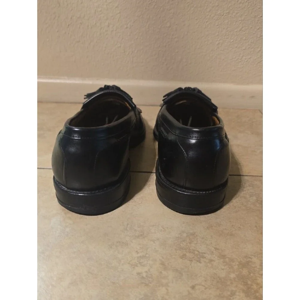 Allen Edmonds Black Leather Tassel Woven Loafers